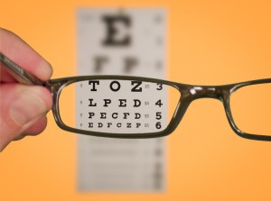 Vision Of Eyechart With Glasses